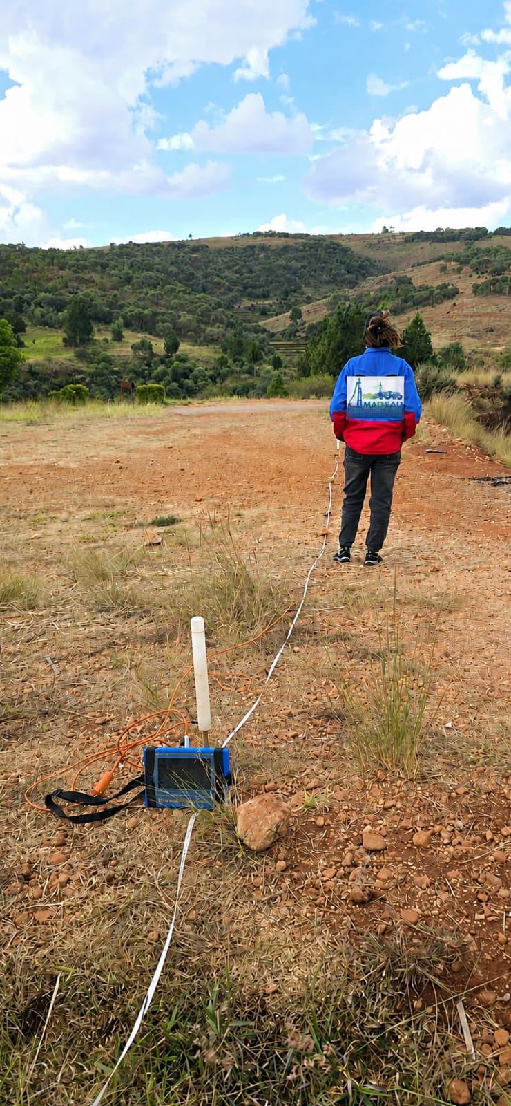 Étude géophysique sur le terrain